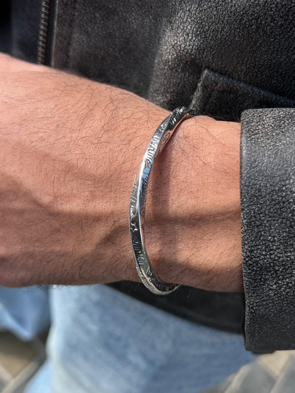 Twisted Heavy Handmade Nomad Bangle-Sterling Silver 925s