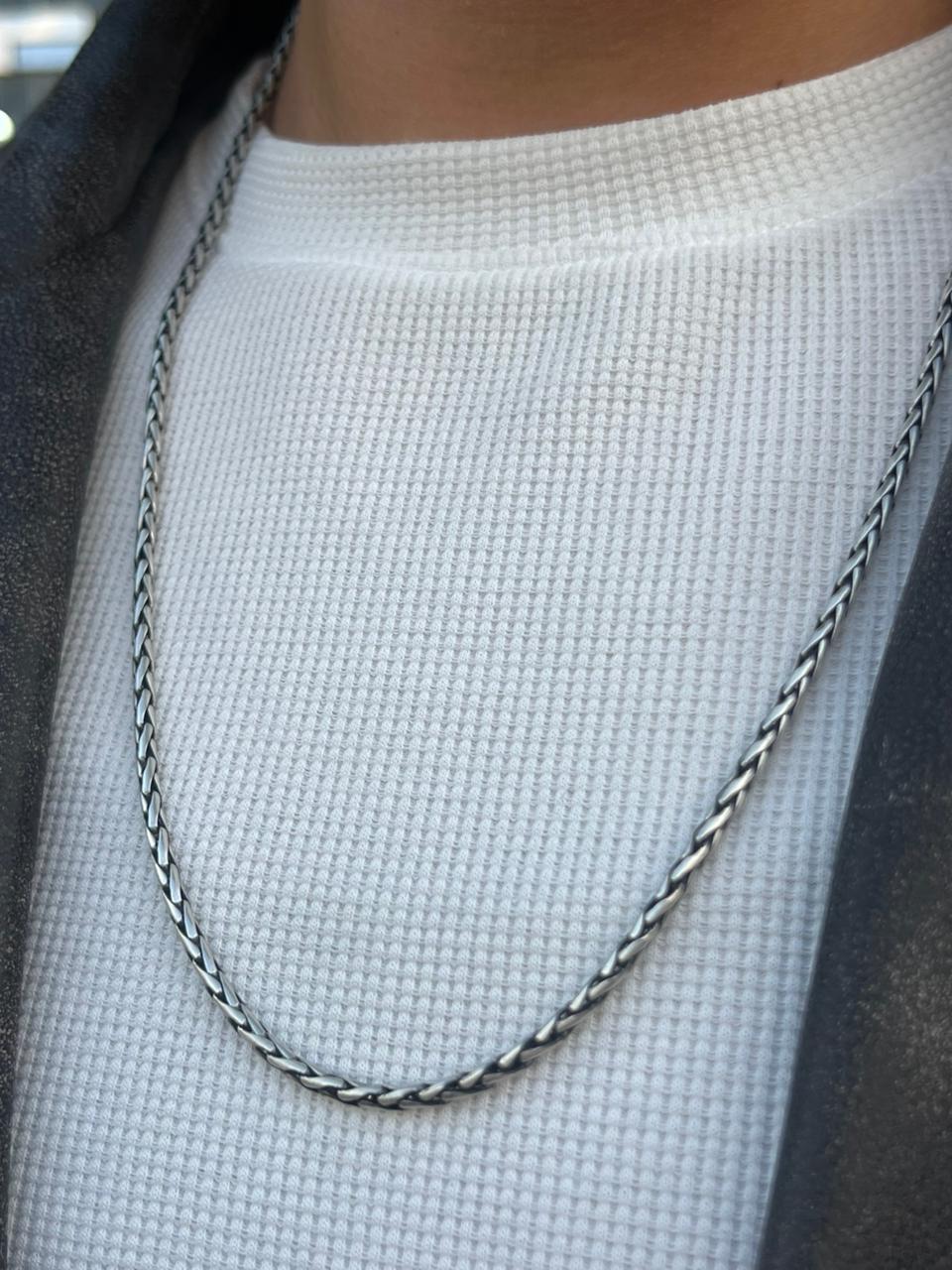 Polished Valor Necklace For Men Sterling Silver925-(65cm-4mm)