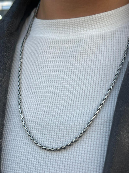 Polished Valor Necklace For Men Sterling Silver925-(65cm-4mm)