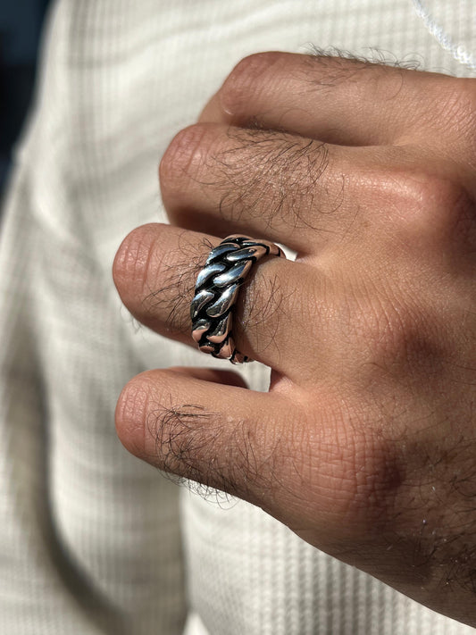 9mm-Thick Grommet band Ring -for Men's Sterling Silver 925s-