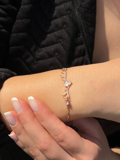 Rose Gold Aurora Antler Bracelet -in Sterling Silver -925
