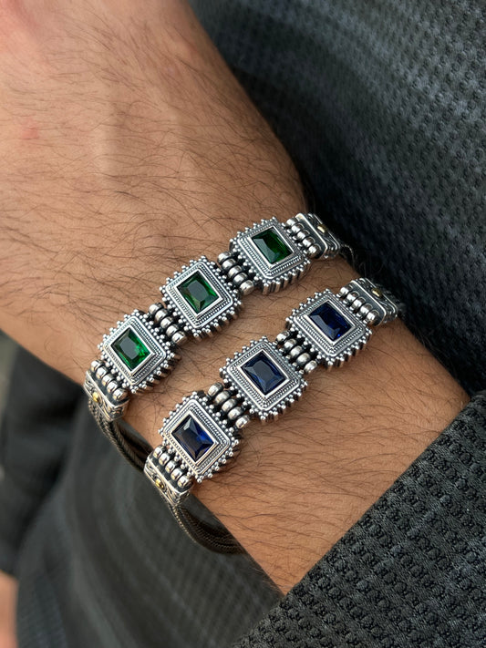 Phantom Trio Bracelet for Men's Sterling Silver 925s-(21cm-8mm)