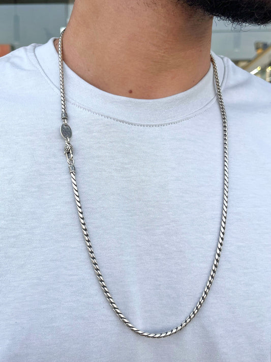 Heavy Serpent Twist Chain in Italian Sterling Silver 925s