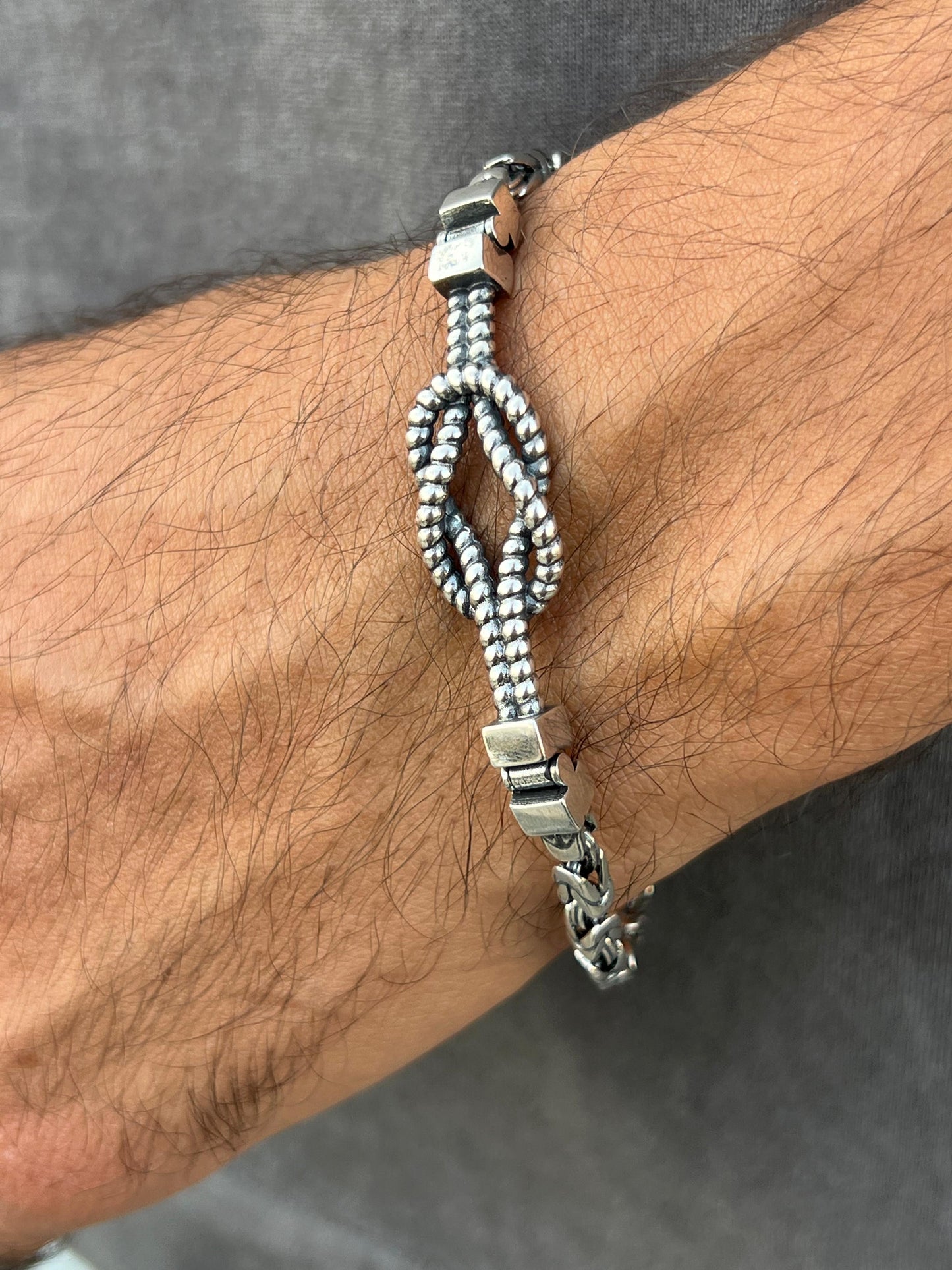 Knot✖️king bracelet-for Men's Sterling Silver 925s (20cm-4mm)