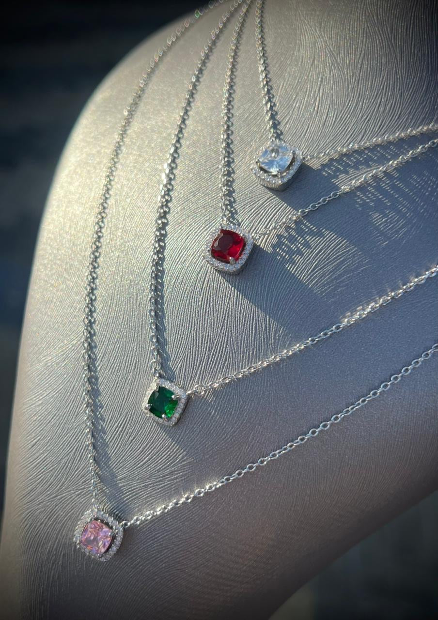 Pop Colors Cubic Zirconia Necklace in Sterling Silver 925s