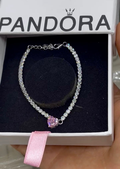 Sparkling Heart Tennis Bracelet ✨