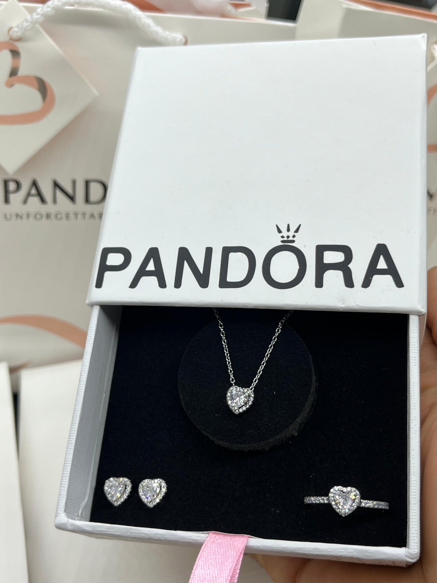 Heart Trio Set -Italian Silver 925