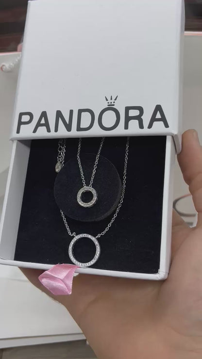 Double layered Circle Sparkle Necklace