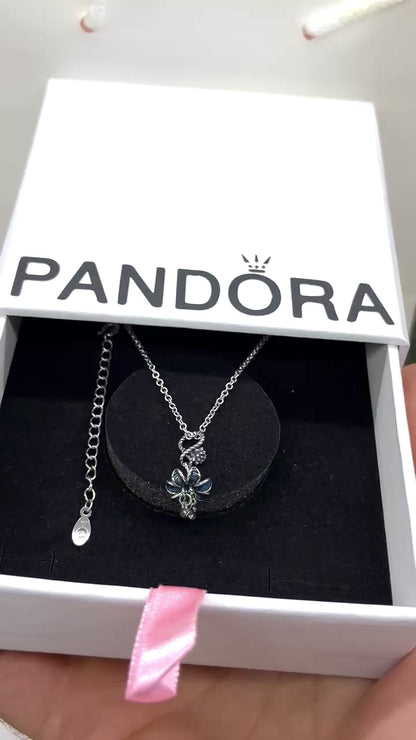 Enamel Flower Floral Plant Necklace